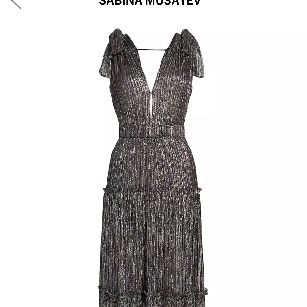 Sabina Musayev metallic dress with belt